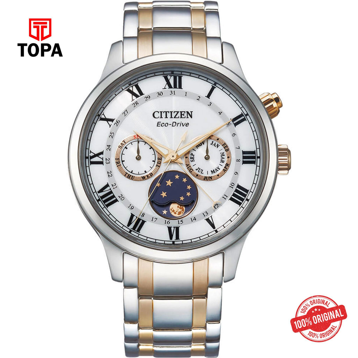 Topa Citizen-AP1054-80A-Eco-Drive-Moon-Phase-Men-Watch - Product Image 1