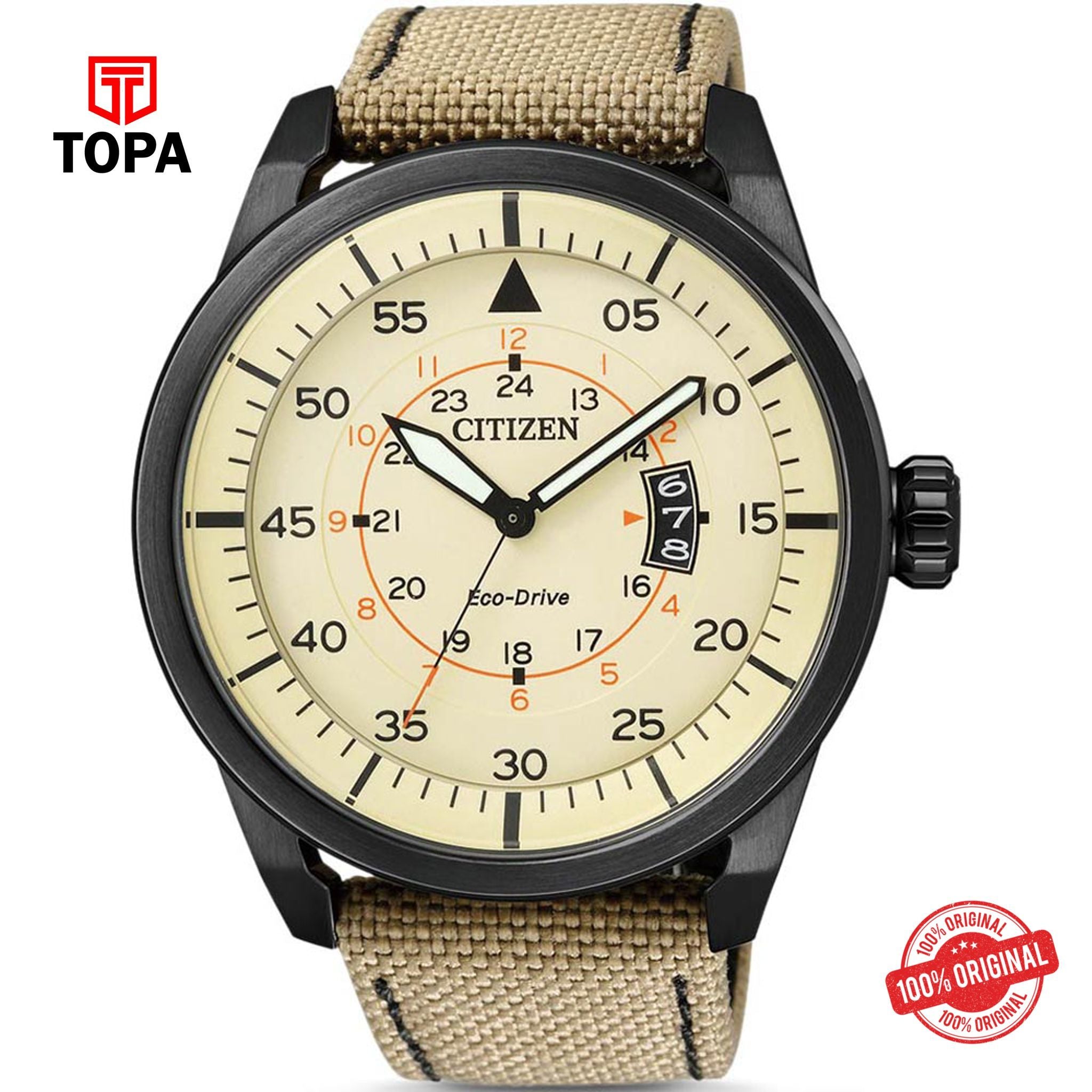 Topa Citizen-AW1365-19P-Eco-Drive-Nylon-Strap-Men-Watch - Product Image 1