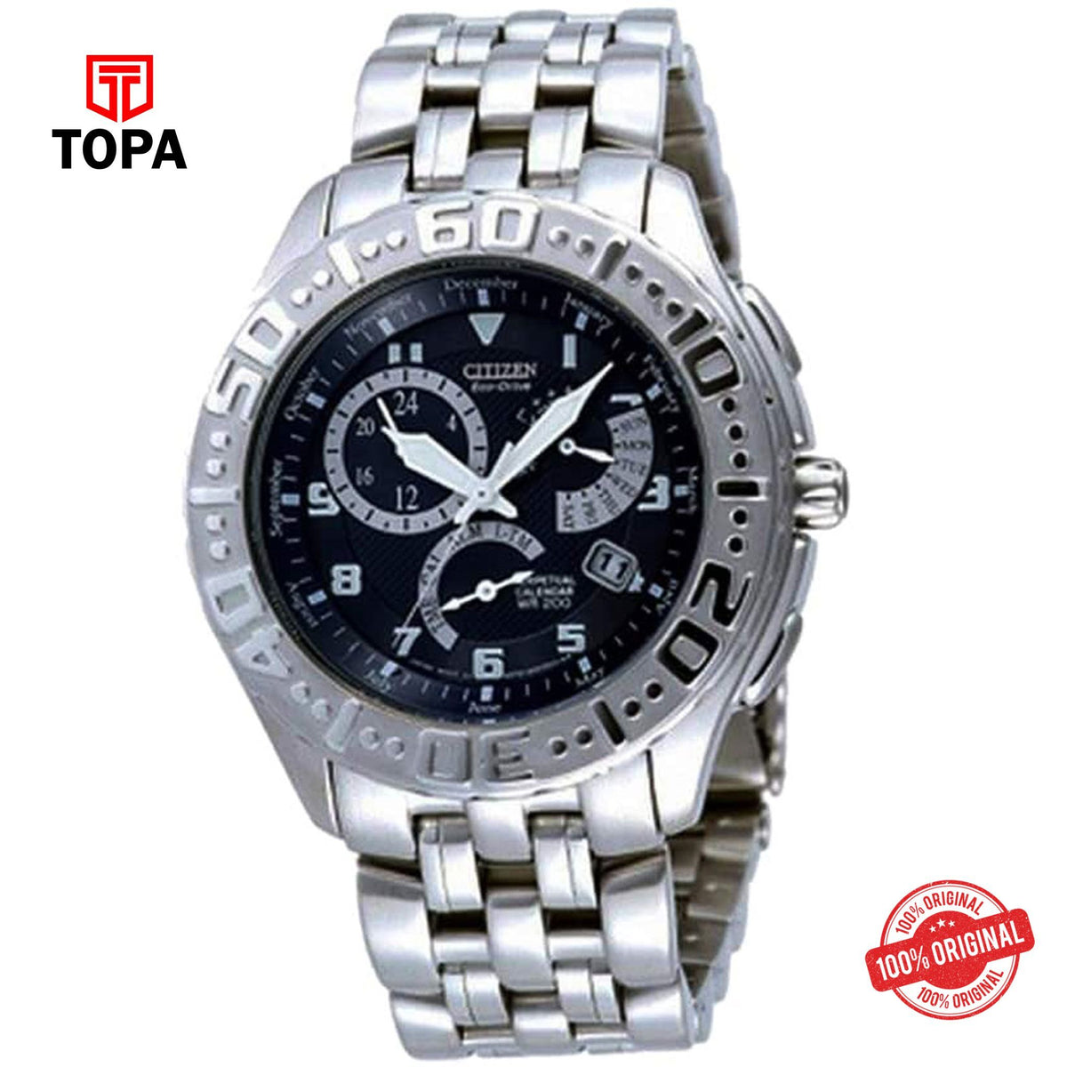 Topa Citizen-BL8031-51-Perpetual-Eco-Drive-Analog-White-Dial-Mens - Product Image 1