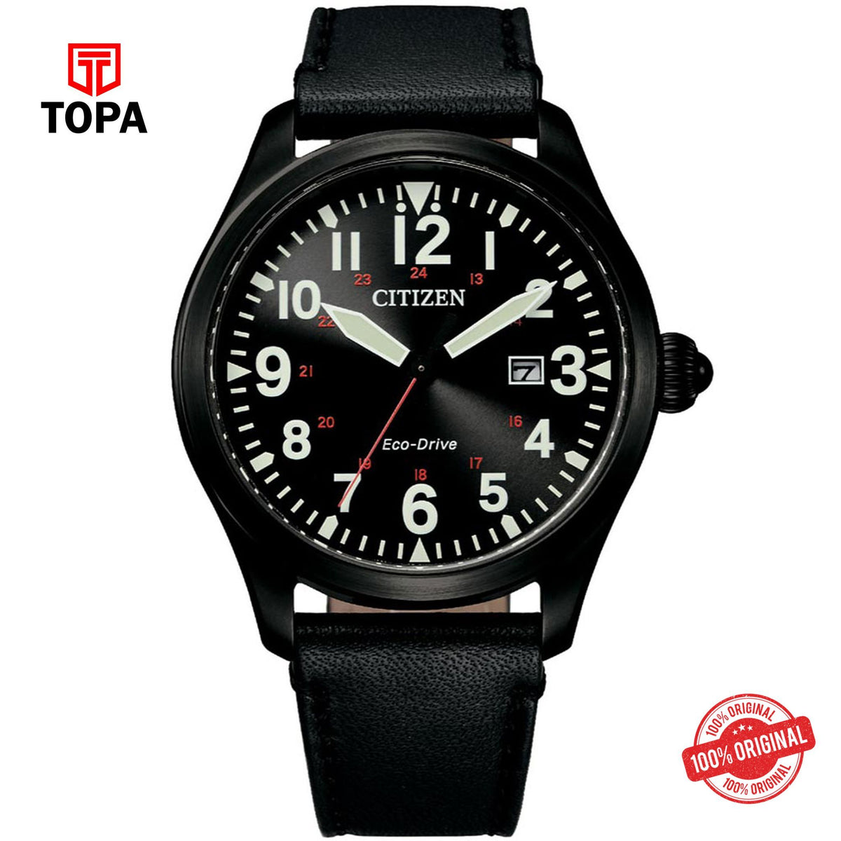 Topa Citizen-BM6835-23E-Leather-Band-Men-Watch - Product Image 1
