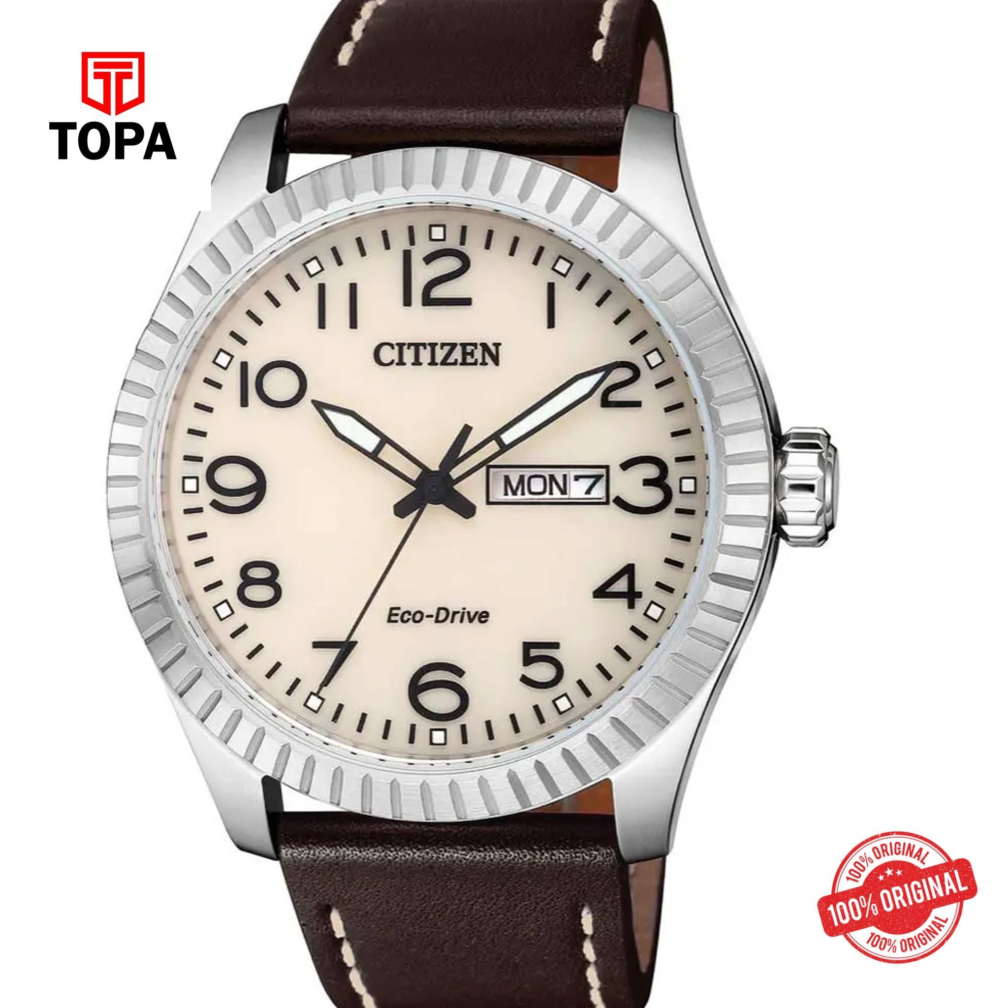 Topa Citizen-BM8530-11X-Leather-Band-Men-Watch - Product Image 1