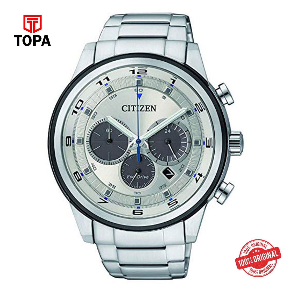Topa Citizen-CA4034-50A-Eco-Drive-Metal-Band-Mens-Watch - Product Image 1