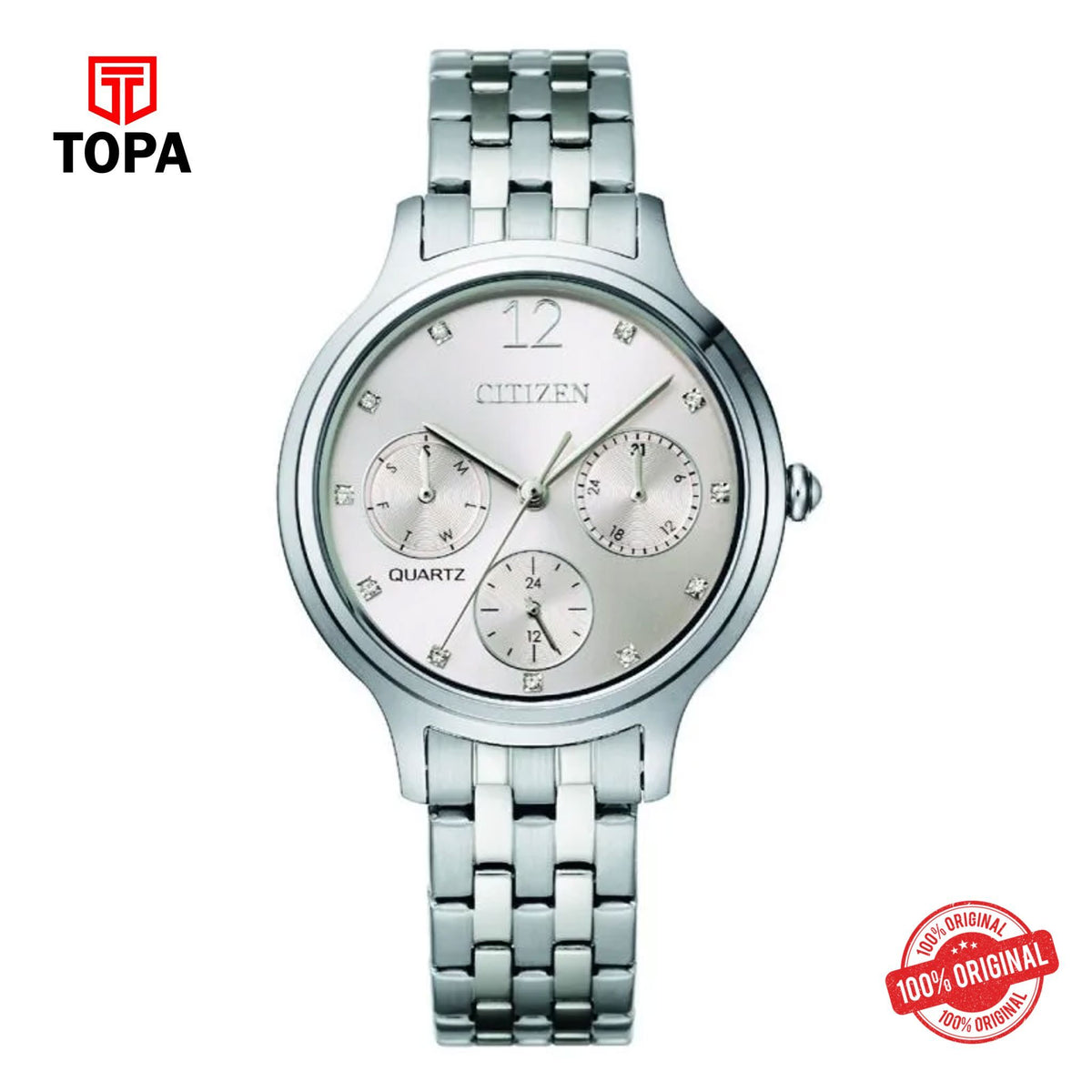 Citizen ED8180-52X silver dial quartz analog women's watch