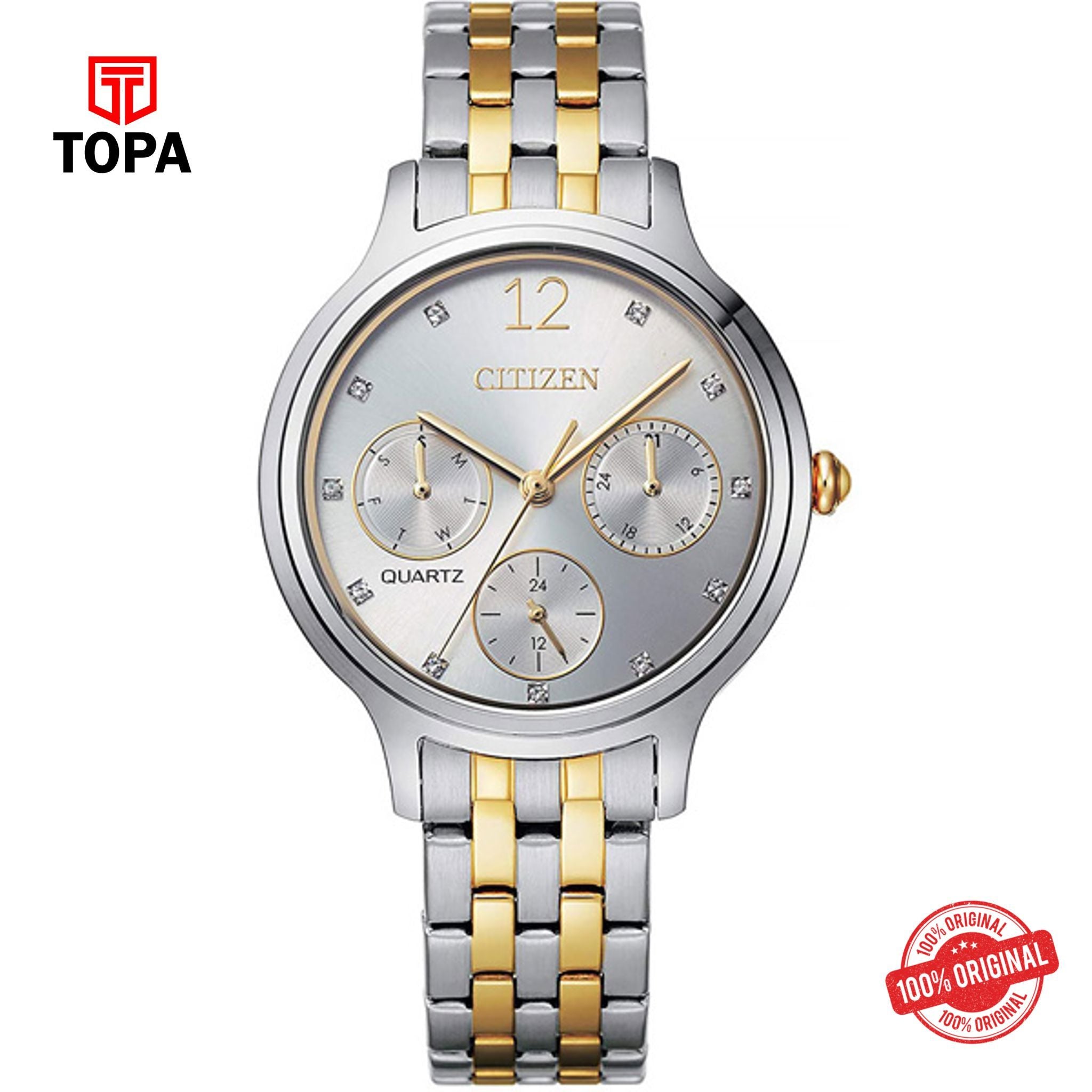 Citizen ED8184-51A silver dial quartz analog women's watch