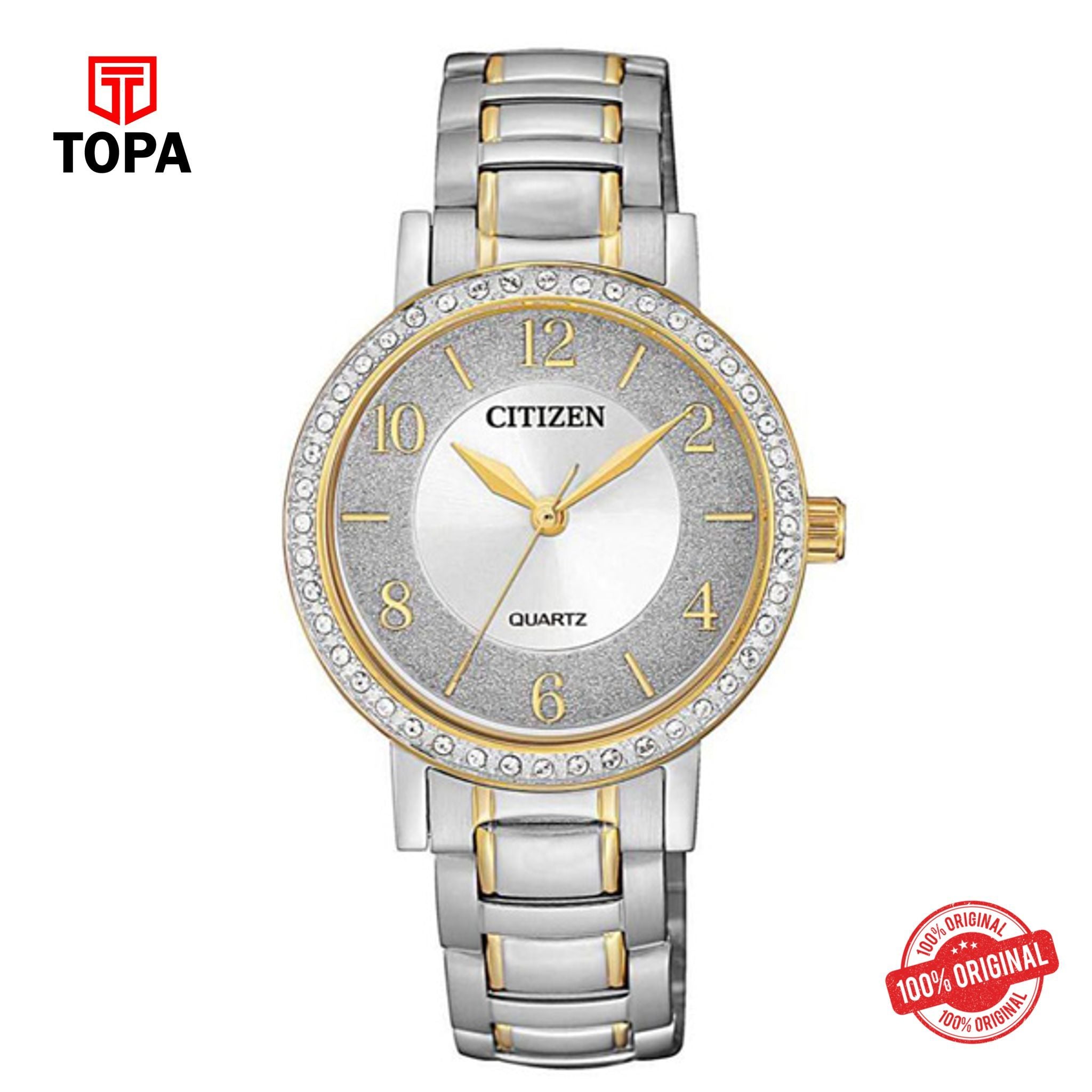 Citizen EL3044-54A silver dial quartz analog women's watch