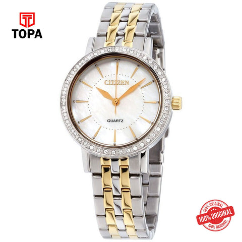 Citizen EL3044-89D mother of pearl dial quartz analog women's watch