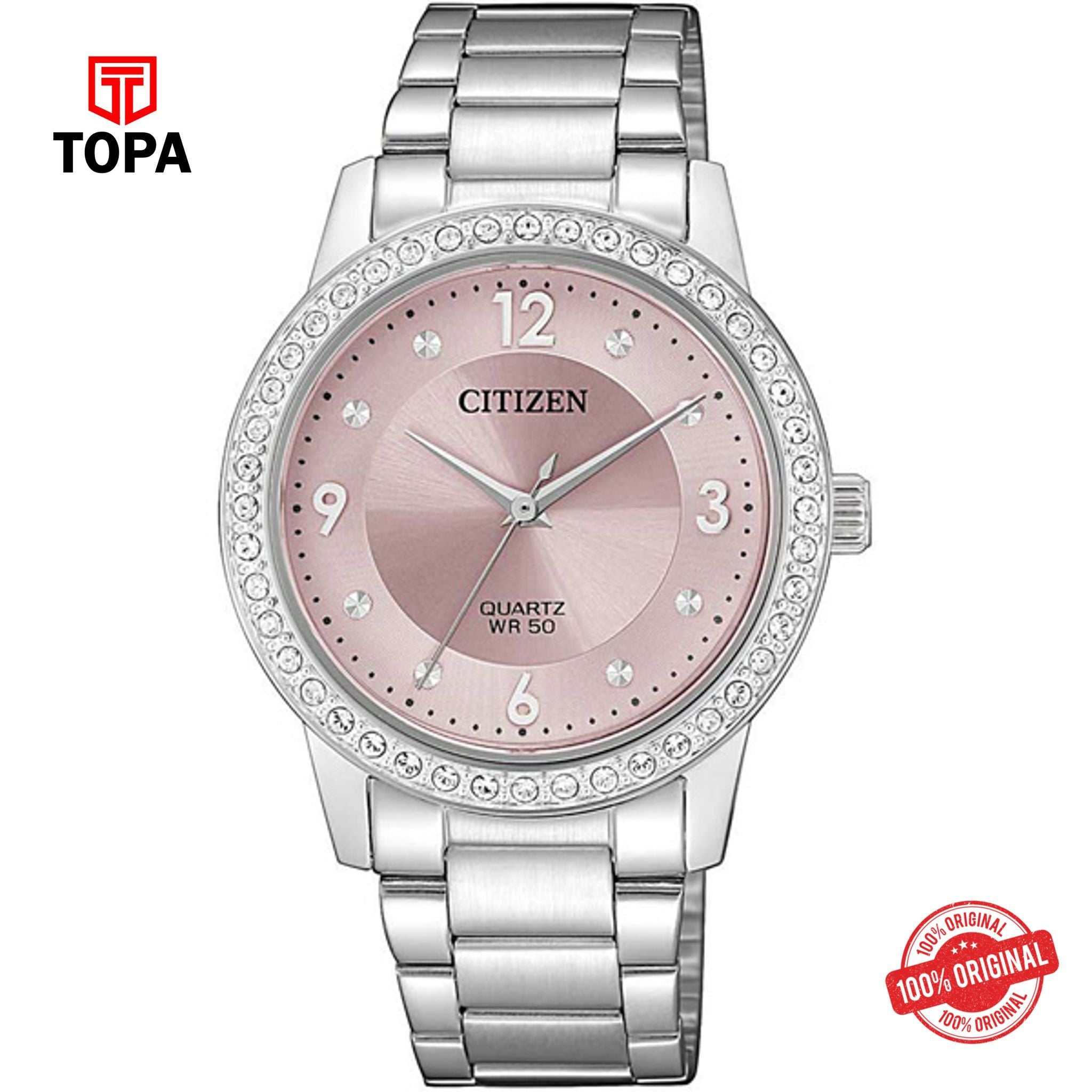 Citizen EL3090-81X pink dial quartz analog women's watch