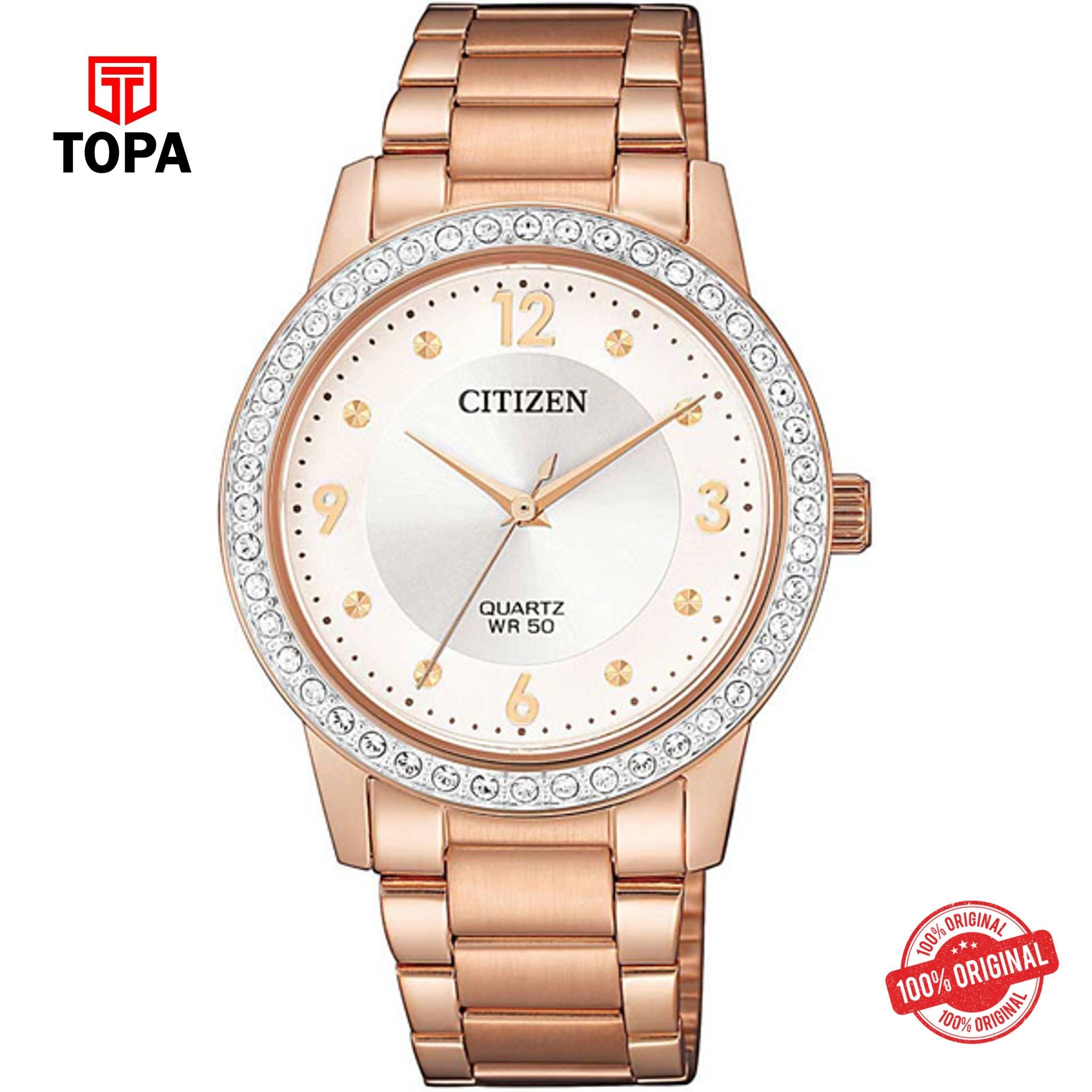 Citizen EL3093-83A white dial quartz analog women's watch