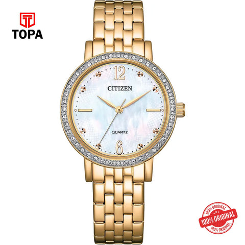 Citizen EL3103-57D white mother of pearl quartz analog women's watch