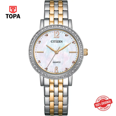 Citizen EL3106-59D white mother of pearl quartz analog women's watch