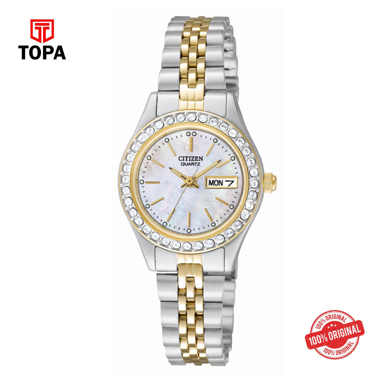 Citizen EQ0534-50D mother of pearl dial quartz analog women's watch