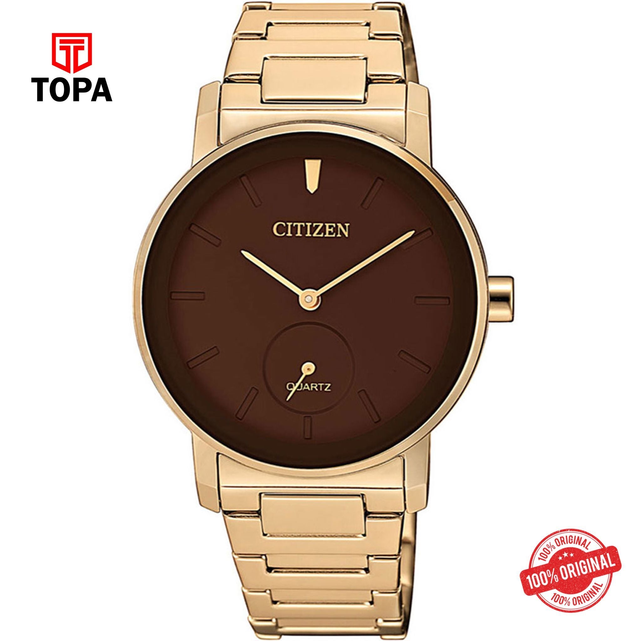 Citizen EQ9063-55X rose gold dial quartz analog women's watch