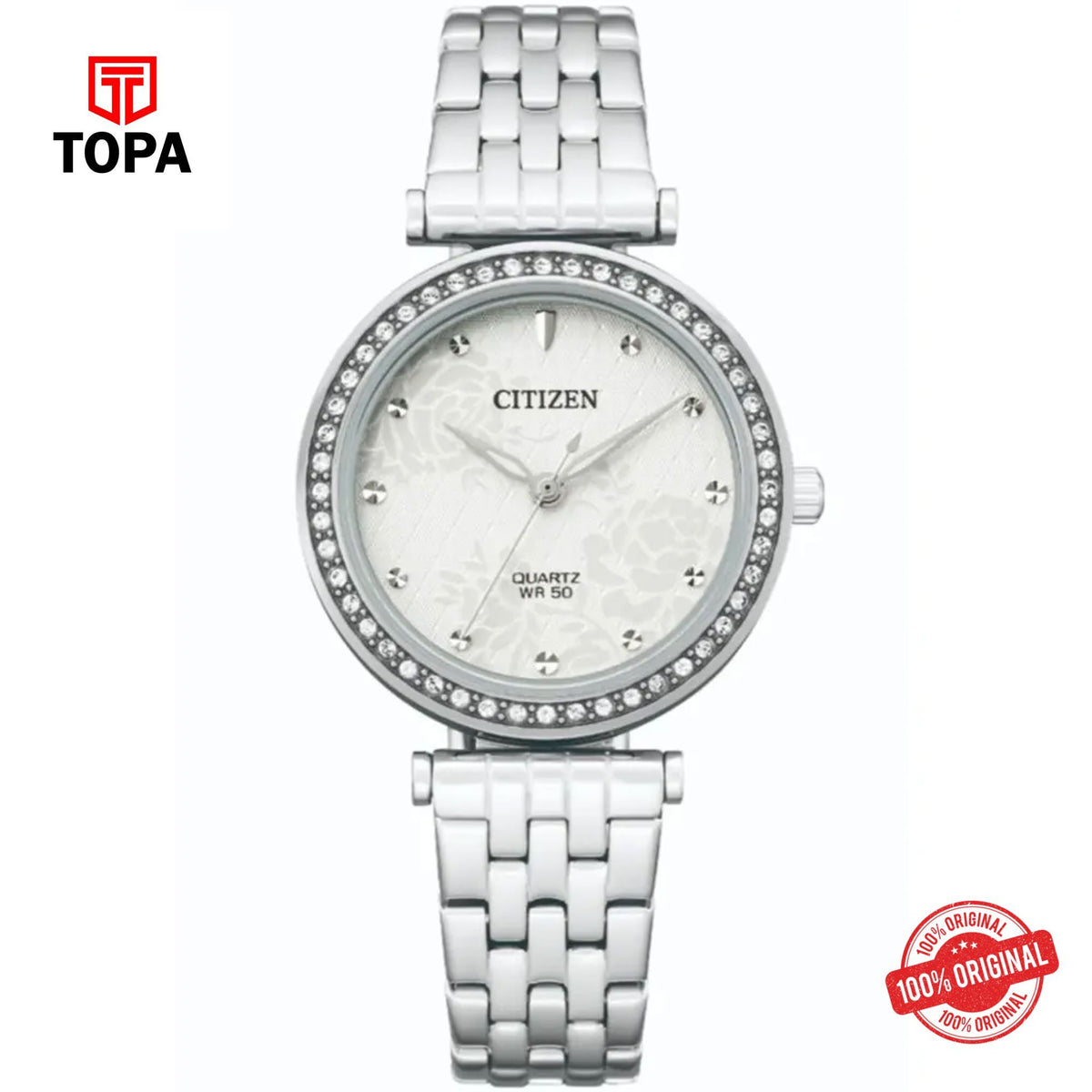 Citizen ER0211-52A white dial quartz analog women's watch