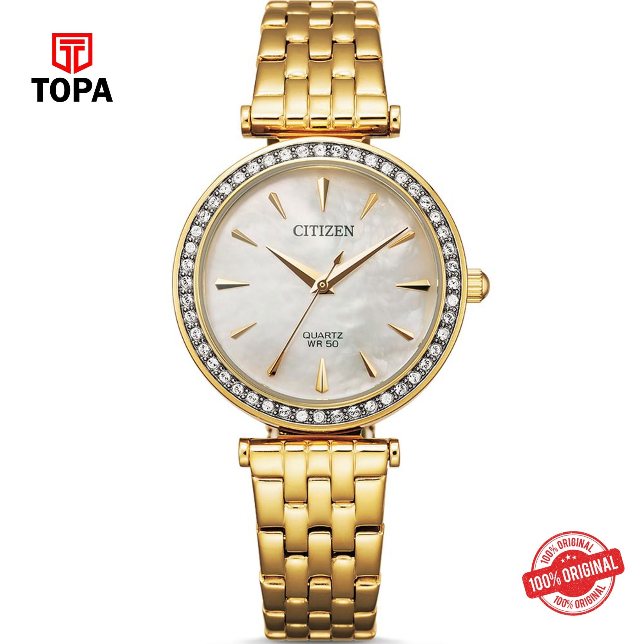 Citizen ER0212-50Y mother of pearl dial quartz analog women's watch