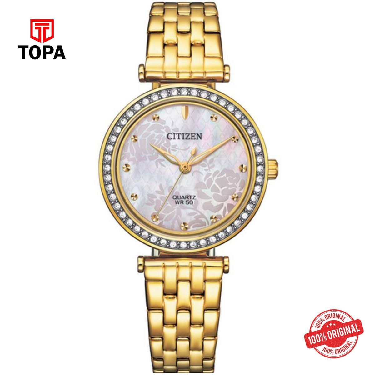 Citizen ER0219-51D white dial quartz analog women's watch