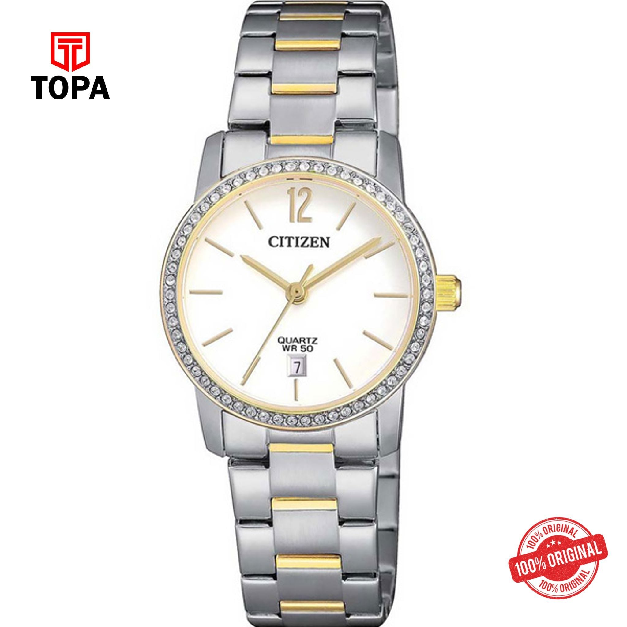 Citizen EU6038-89A silver dial quartz analog women's watch