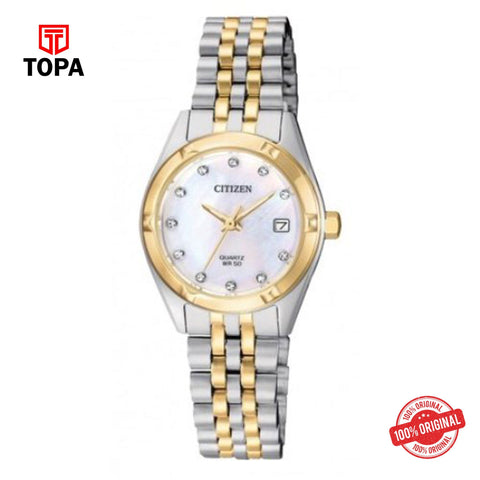 Citizen EU6054-58D mother of pearl dial quartz analog women's watch