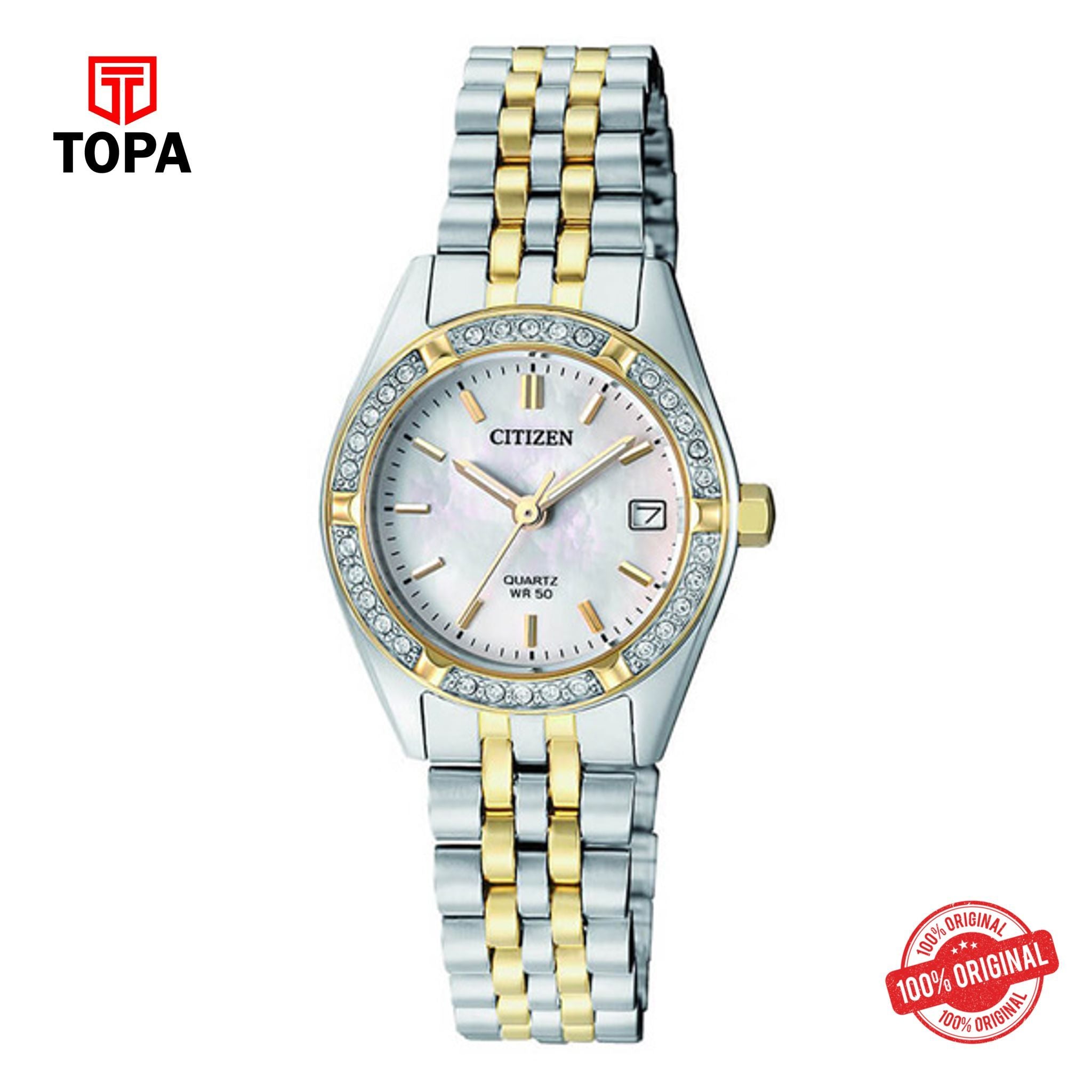 Citizen EU6064-54D white dial quartz analog women's watch