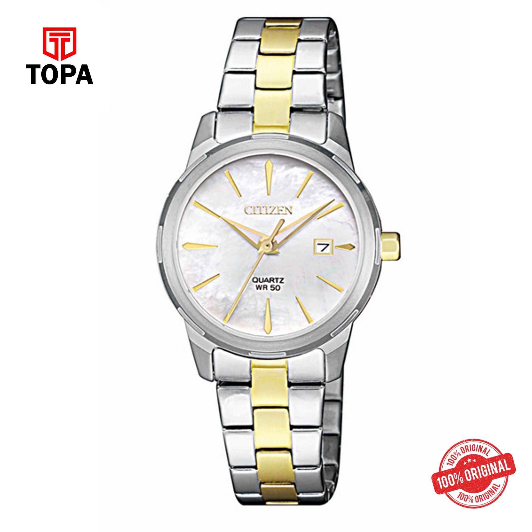 Citizen EU6074-51D mother of pearl dial quartz analog women's watch