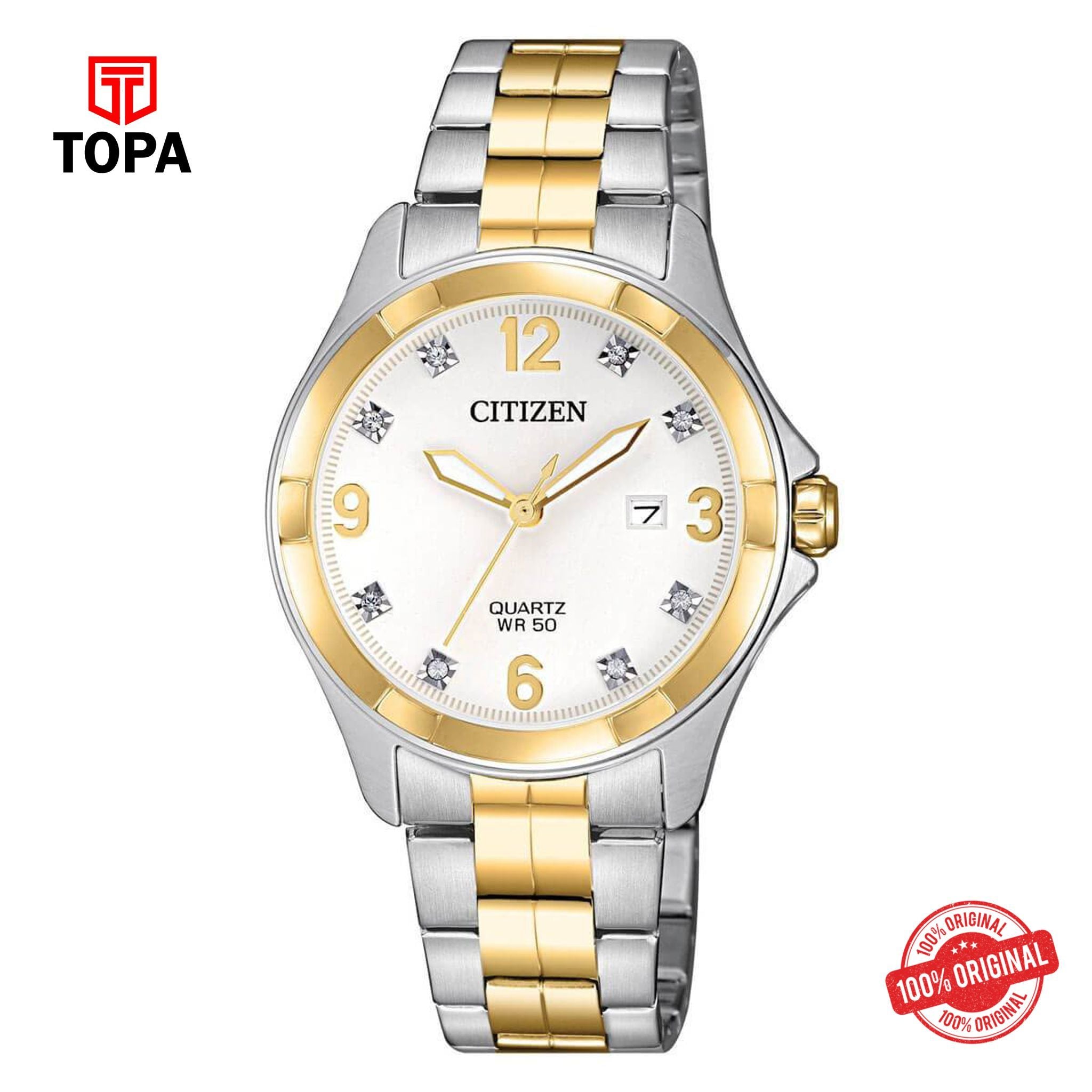 Citizen EU6084-57A white dial quartz analog women's watch