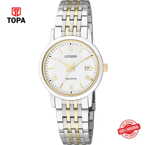 Citizen EW1584-59A white dial eco-drive analog women's watch