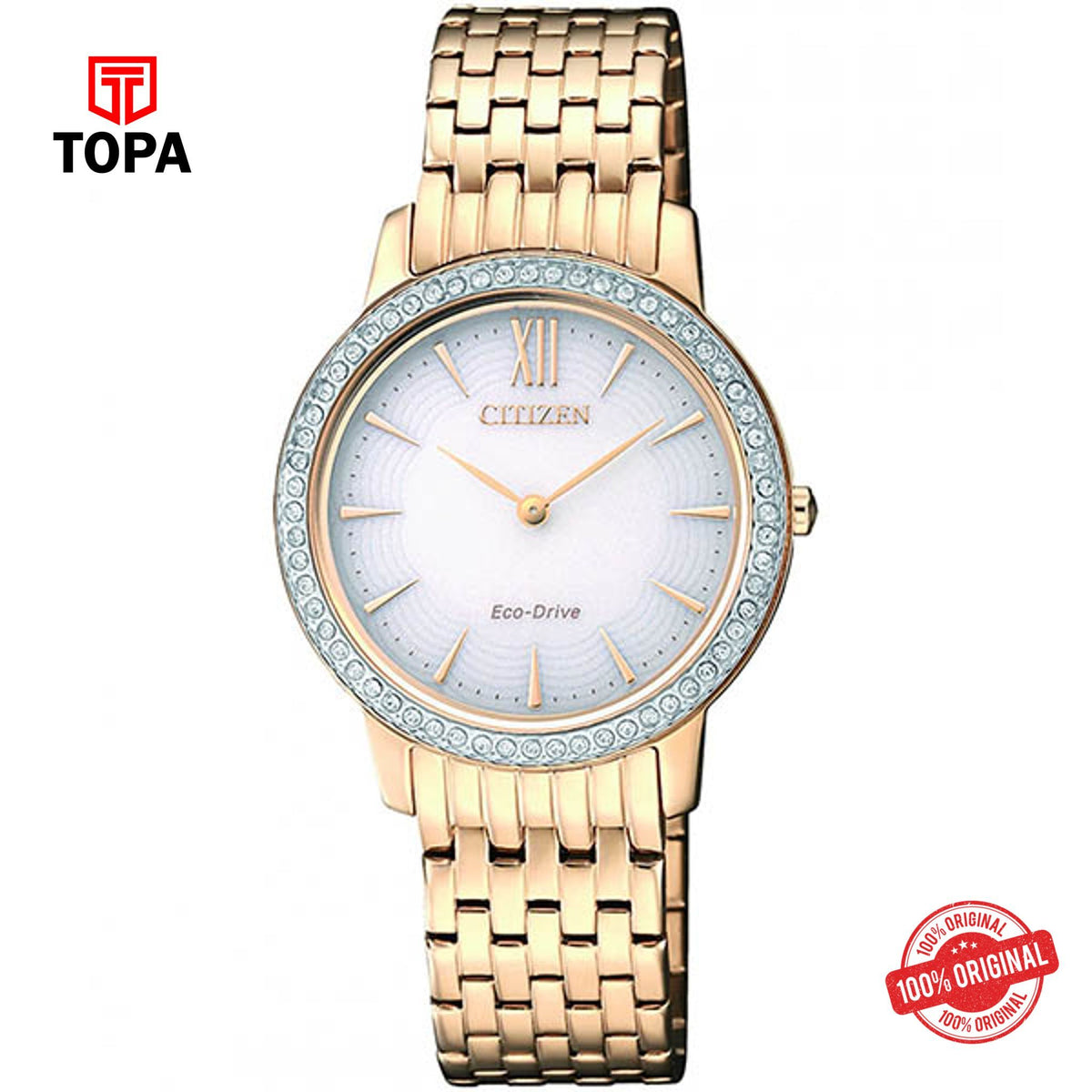 Citizen EX1483-84A white dial eco-drive analog women's watch