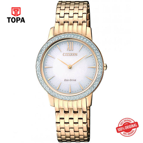 Citizen EX1483-84A white dial eco-drive analog women's watch