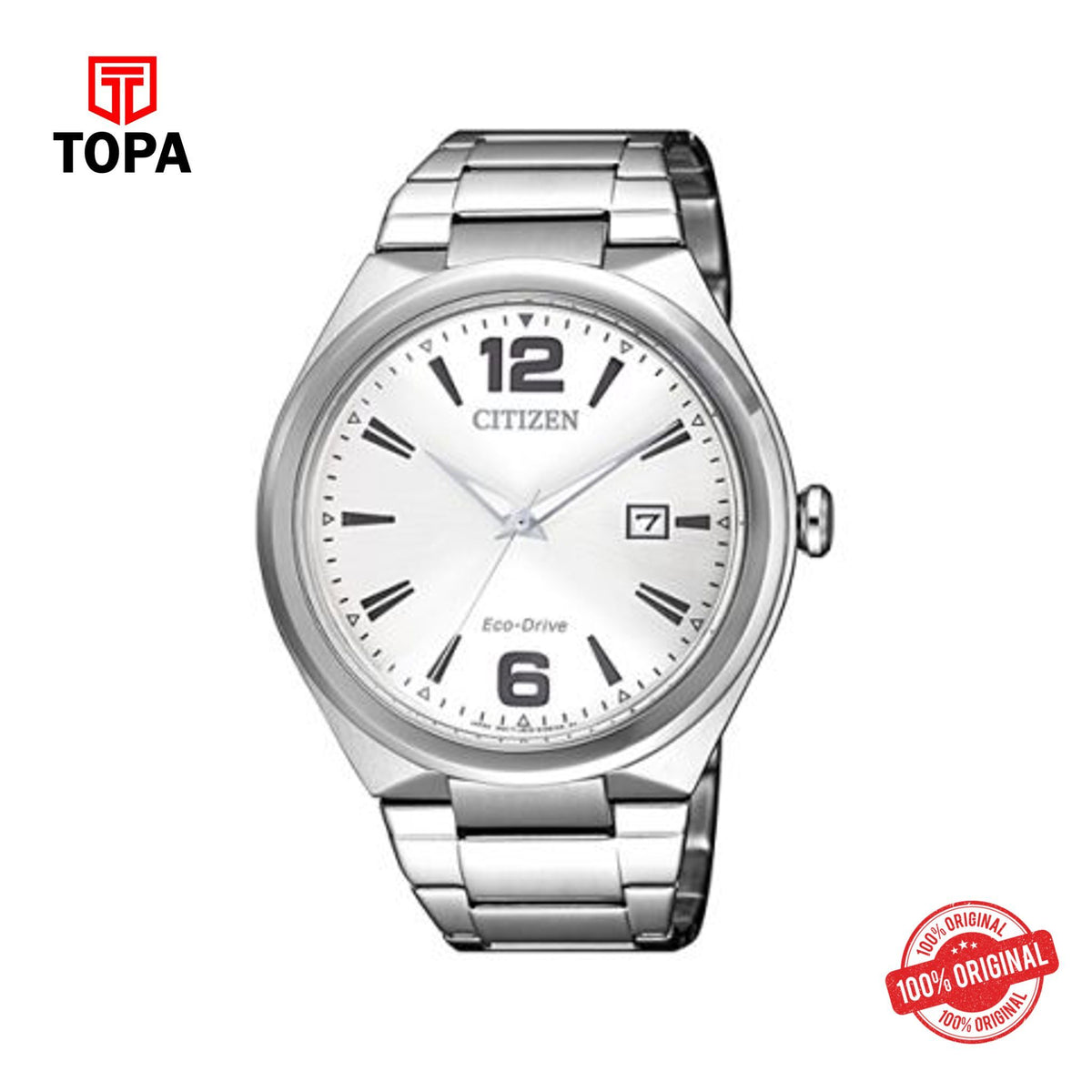 Topa Citizen-Eco-Drive-Metal-Strap-Stainless-Steel-Mens-Quartz-Wa - Product Image 1