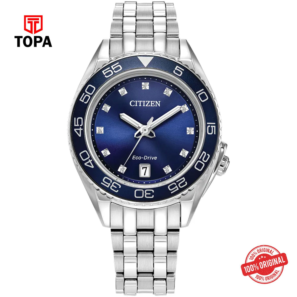 Citizen FE6160-57L blue dial eco-drive analog women's watch