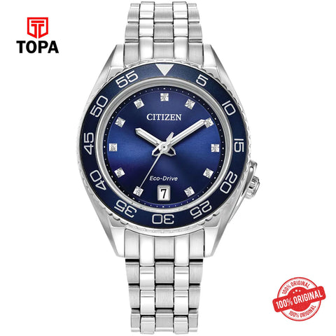 Citizen FE6160-57L blue dial eco-drive analog women's watch