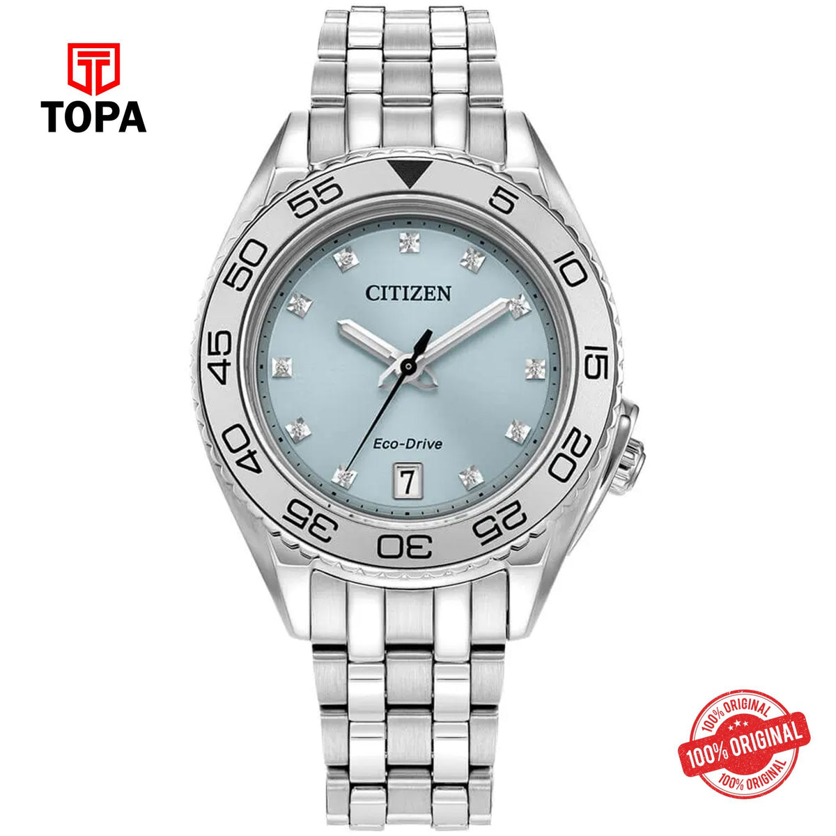 Citizen FE6161-54L blue dial eco-drive analog women's watch