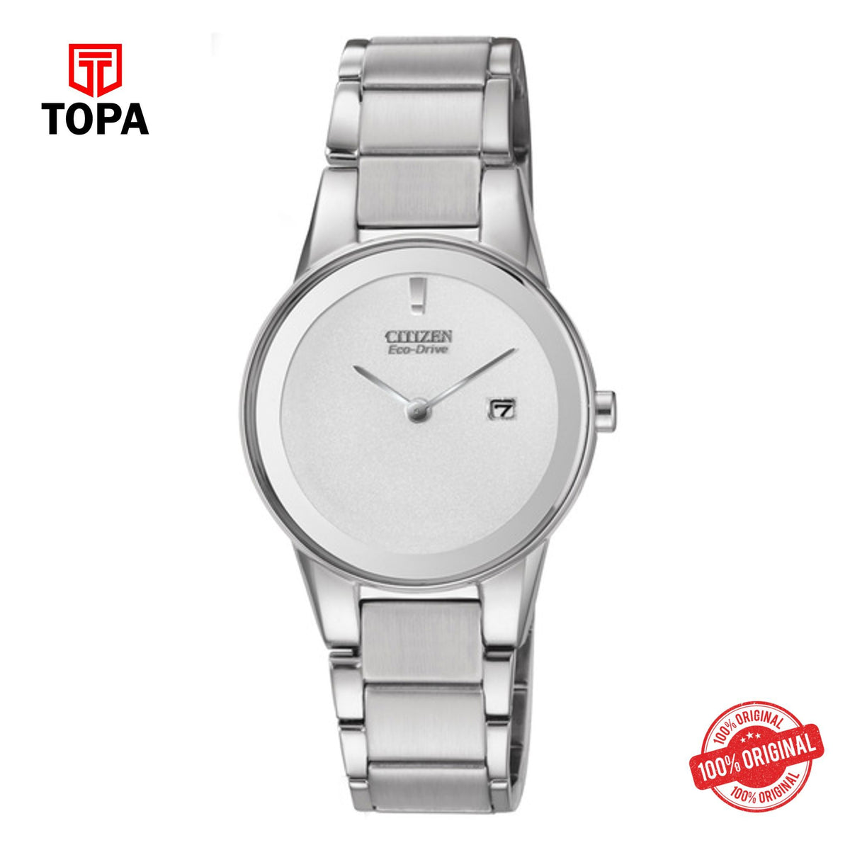 Citizen GA1050-51A white eco-drive analog women's watch