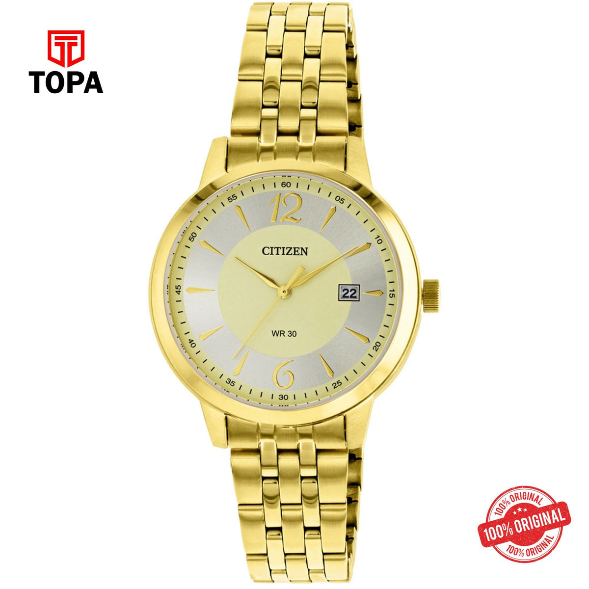 Citizen HZ0012-57P gold dial quartz analog women's watch