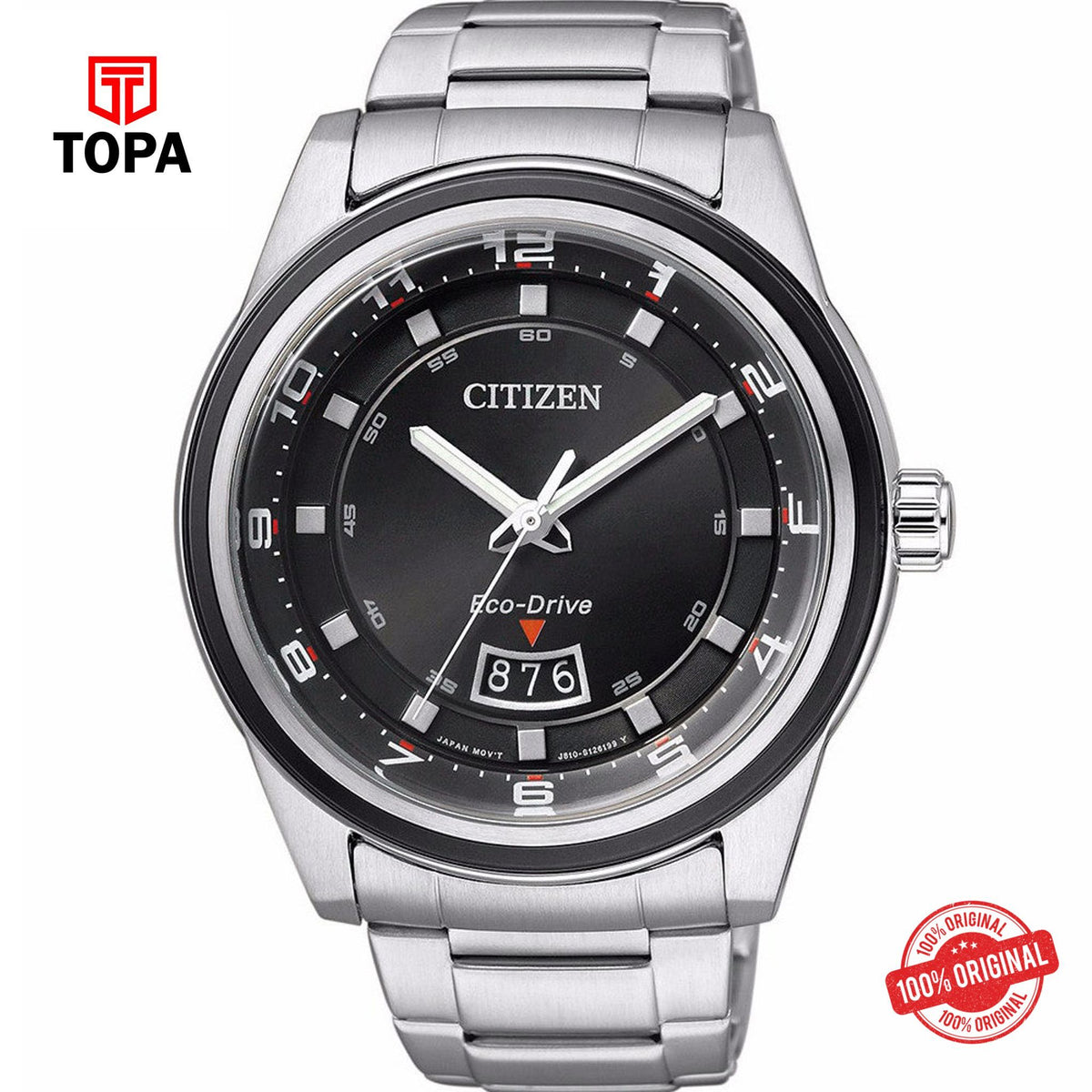 Topa Citizen-Mens-Analog-Dress-Silver-Stainless-Steel-Eco-Drive-W - Product Image 1