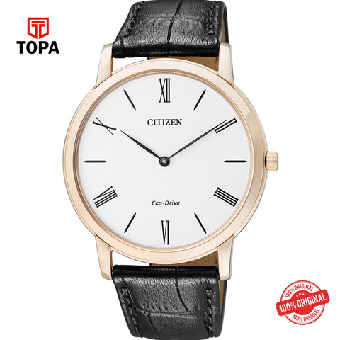 Topa Citizen-Mens-Eco-drive-Ultra-Slim-Brown-Leather-Dress-Watch - Product Image 1