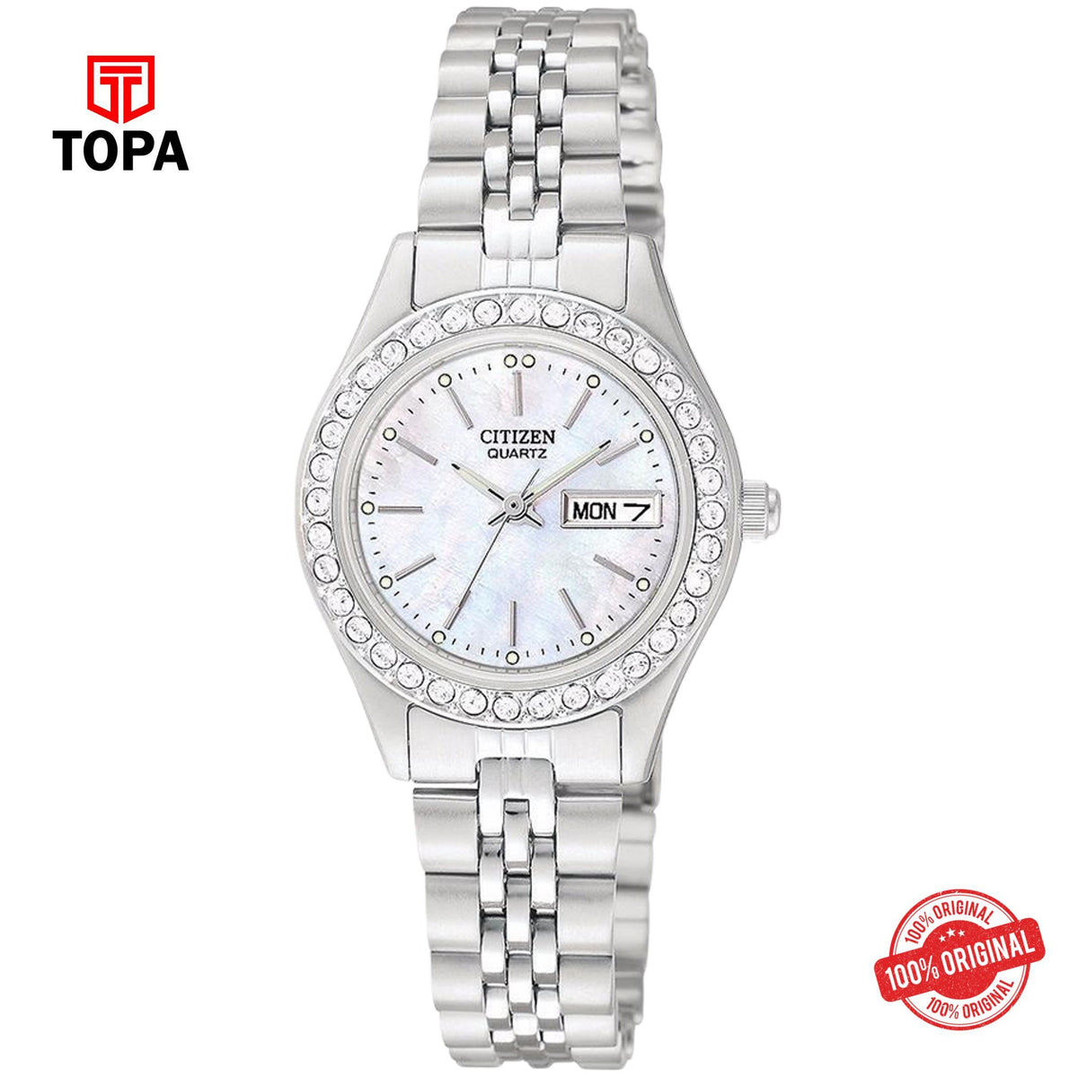 Citizen EQ0537-51D mother of pearl dial quartz analog women's watch