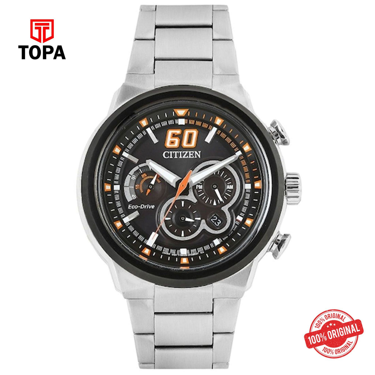 Topa Citizen-Sport-Eco-Drive-Chronograph-Orange-45-mm-Mens-Watch - Product Image 1