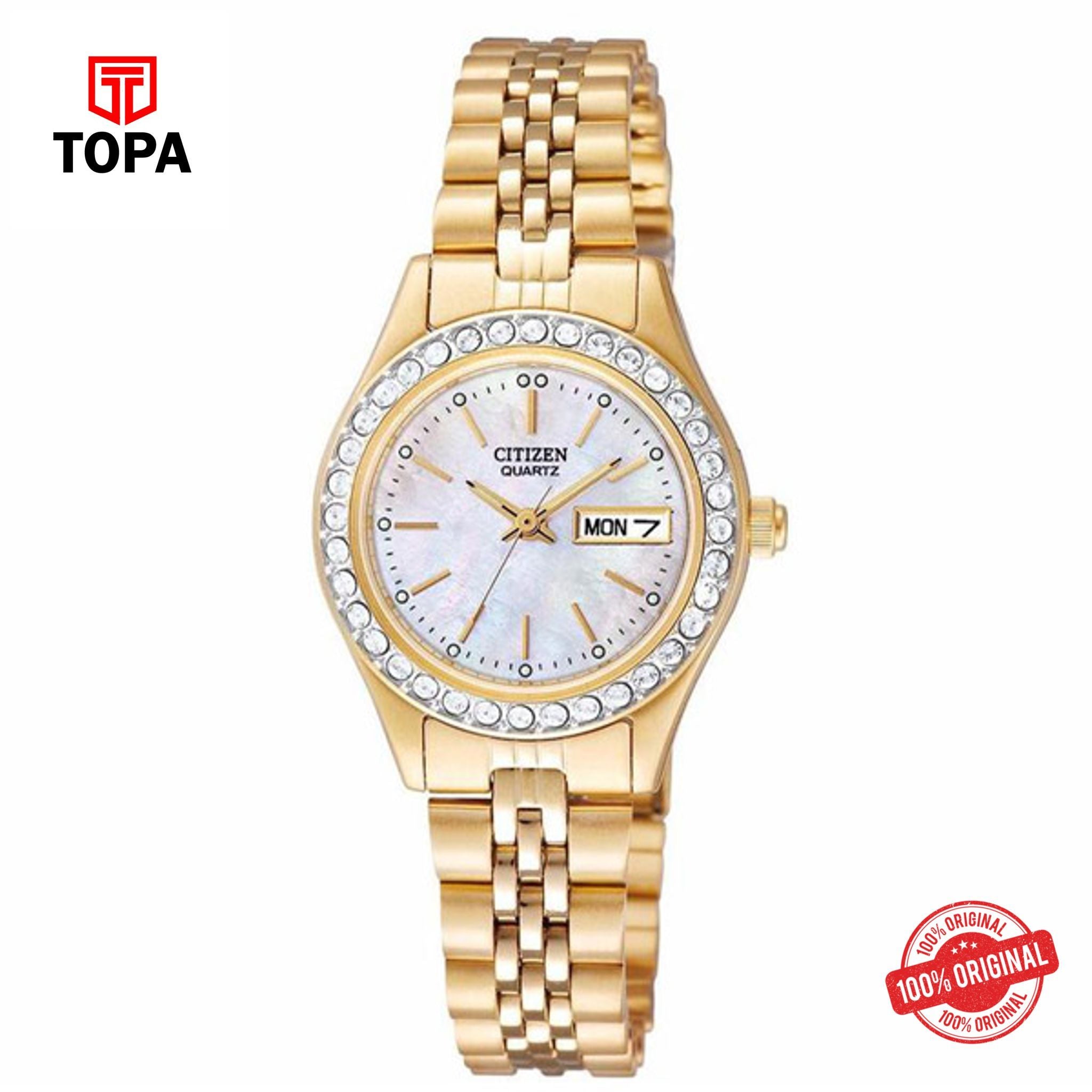 Citizen EQ0536-54D mother of pearl dial quartz analog women's watch