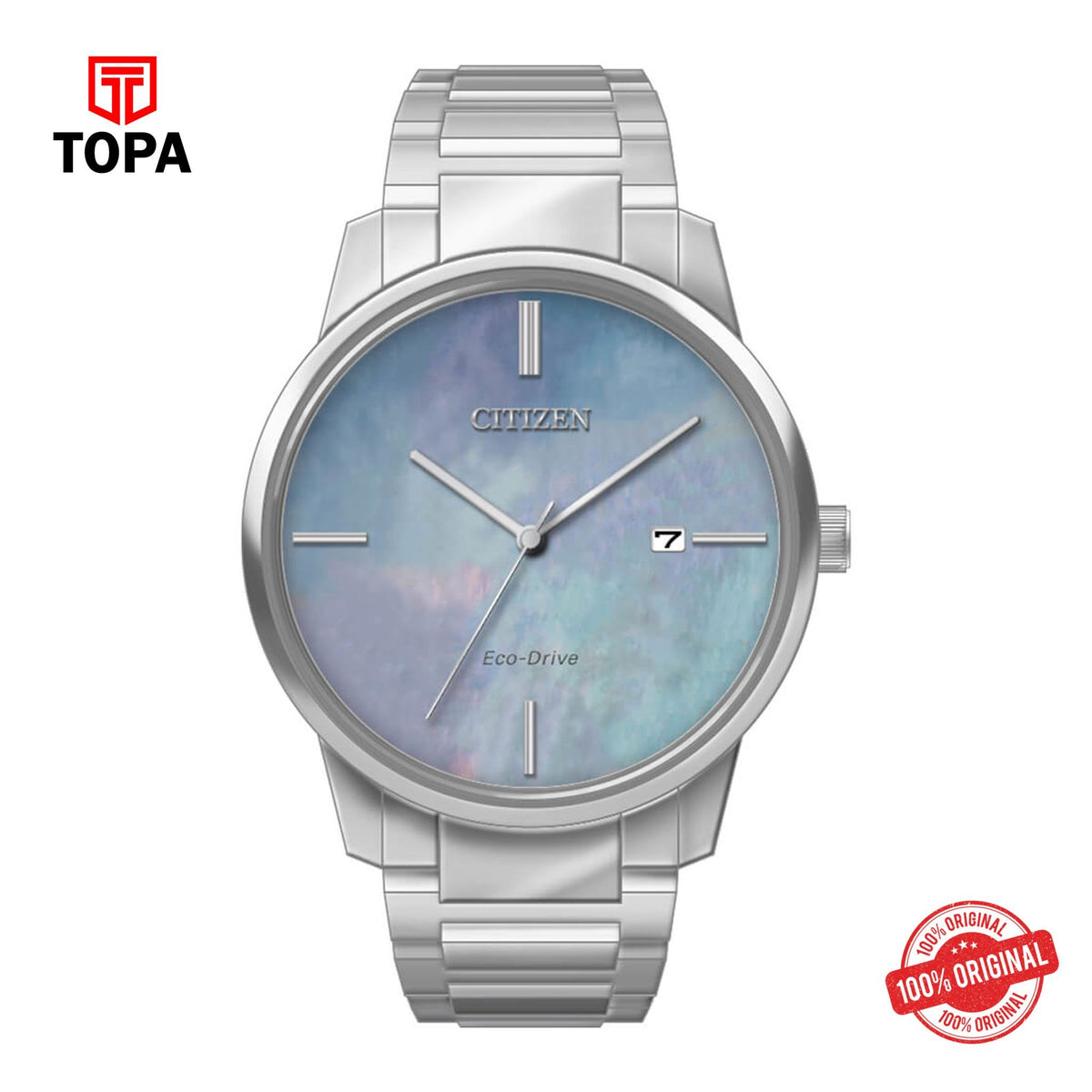 Topa Citizen - BM7520-88N -Eco Drive Stainless Steel Watch For Men - Product Image 1