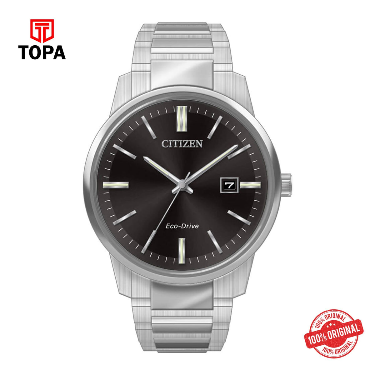 Topa Citizen - BM7521-85E - Eco Drive Stainless Steel Watch For Men - Product Image 1