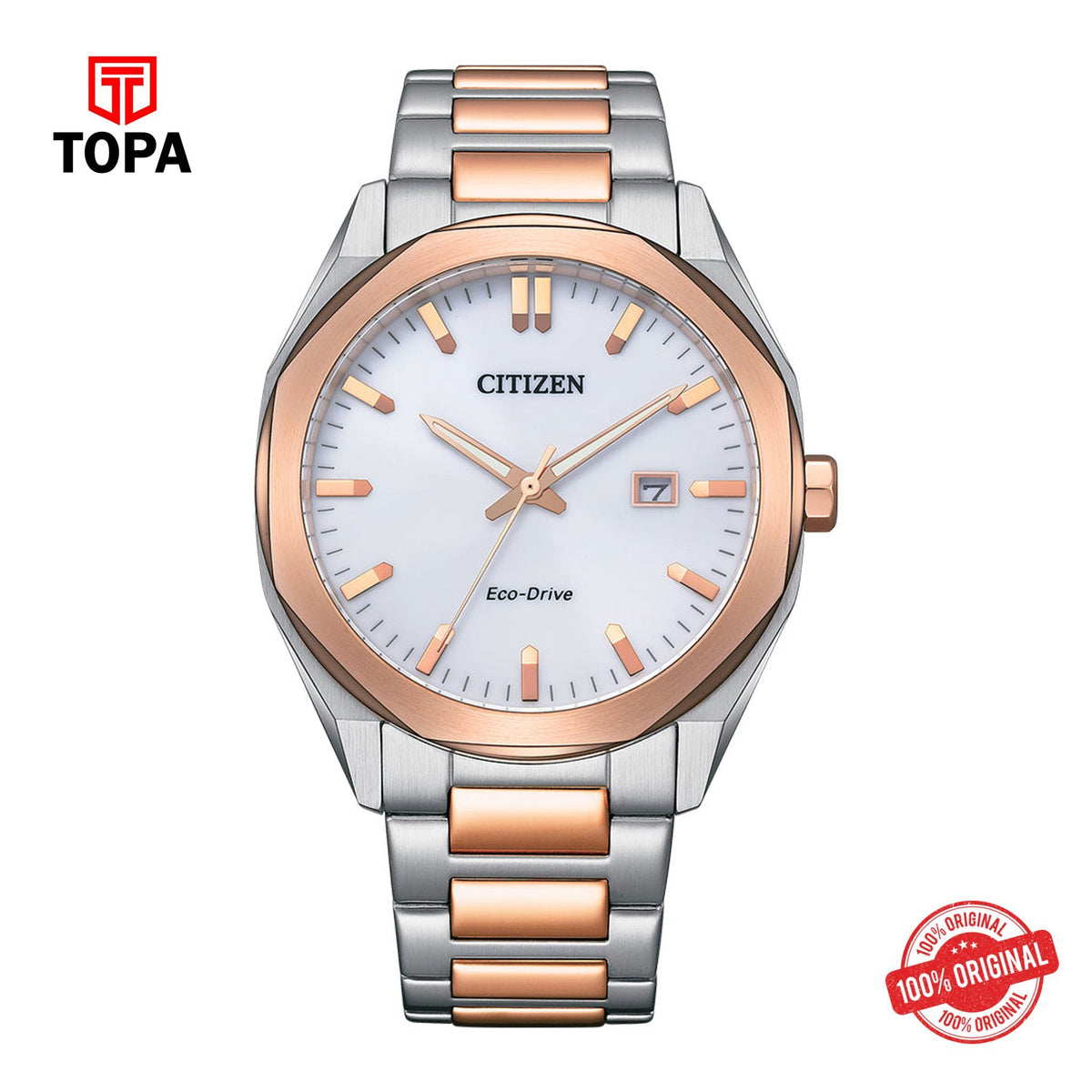 Topa Citizen - BM7606-84A - Eco Drive Stainless Steel Watch For Men - Product Image 1