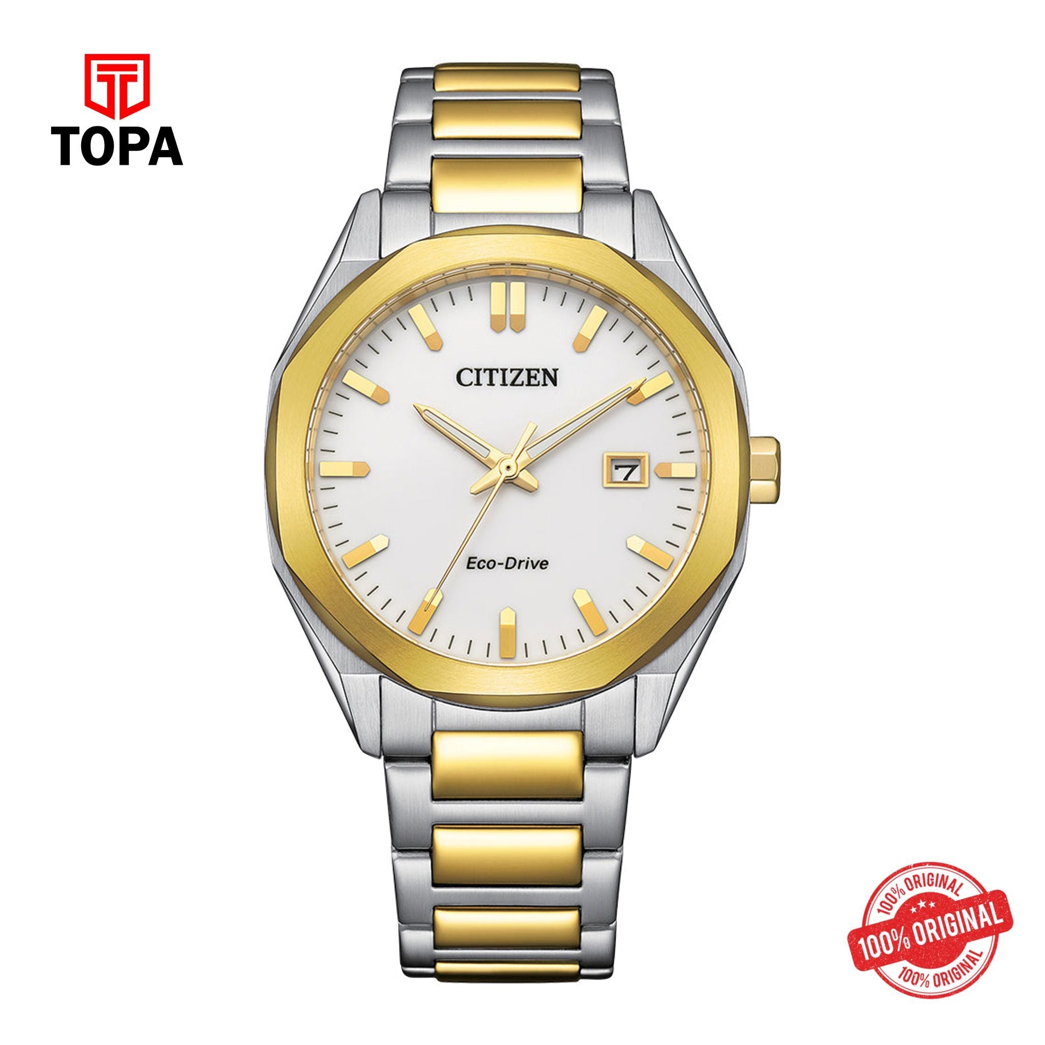 Topa Citizen - BM7624-82A - Eco Drive Stainless Steel Watch For Men - Product Image 1