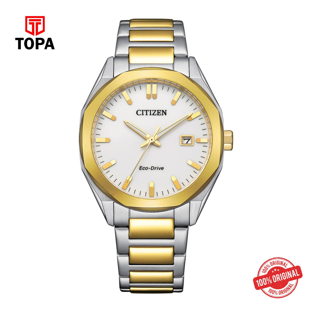 Topa Citizen - BM7624-82A - Eco Drive Stainless Steel Watch For Men - Product Image 1