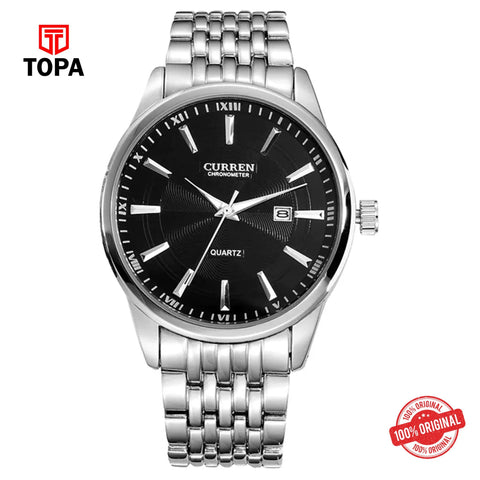 Topa Curren-8052-CH-BLK-Metal-Band-Men-Watch - Product Image 1
