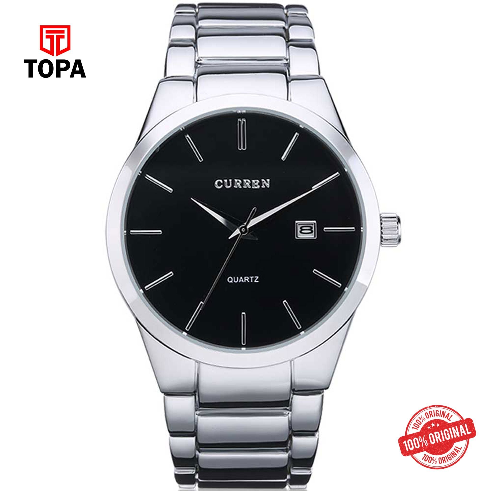 Topa Curren-8106-CH-BLK-Metal-Band-Men-Watch - Product Image 1
