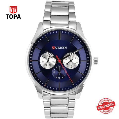 Topa Curren-8282-CH-BLU-Metal-Band-Men-Watch - Product Image 1