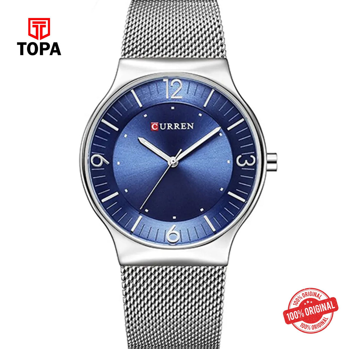 Topa Curren-8304-CH-BLU-Mesh-Band-Men-Watch - Product Image 1