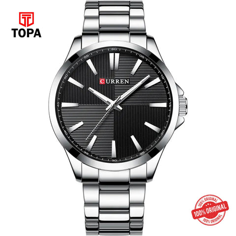 Topa Curren-8322-CH-BLK-Metal-Band-Men-Watch - Product Image 1