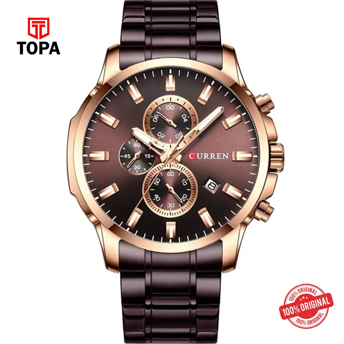 Topa Curren-8348-RSCOF-COF-Metal-Band-Men-Watch - Product Image 1