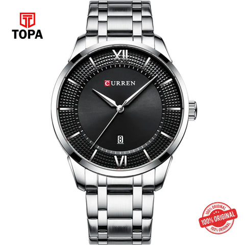 Topa Curren-8356-CH-BLK-Metal-Band-Men-Watch - Product Image 1